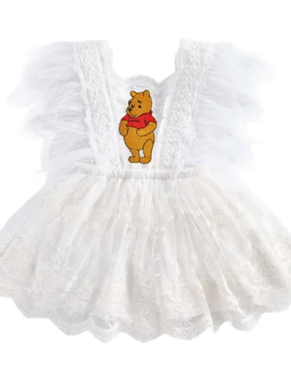 Winnie the Pooh Dress Lace Birthday Outfit Pooh Clothes Disney Dress romper